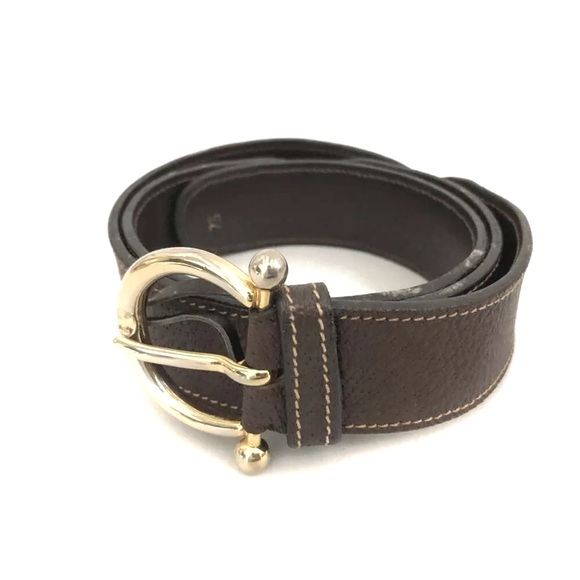GUCCI Horse Bit Brown Leather 75cm Mens Belt - Picture 1 of 15